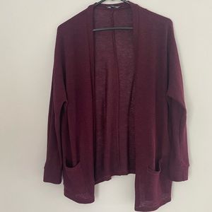 American Eagle Maroon Cardigan Sweater Small